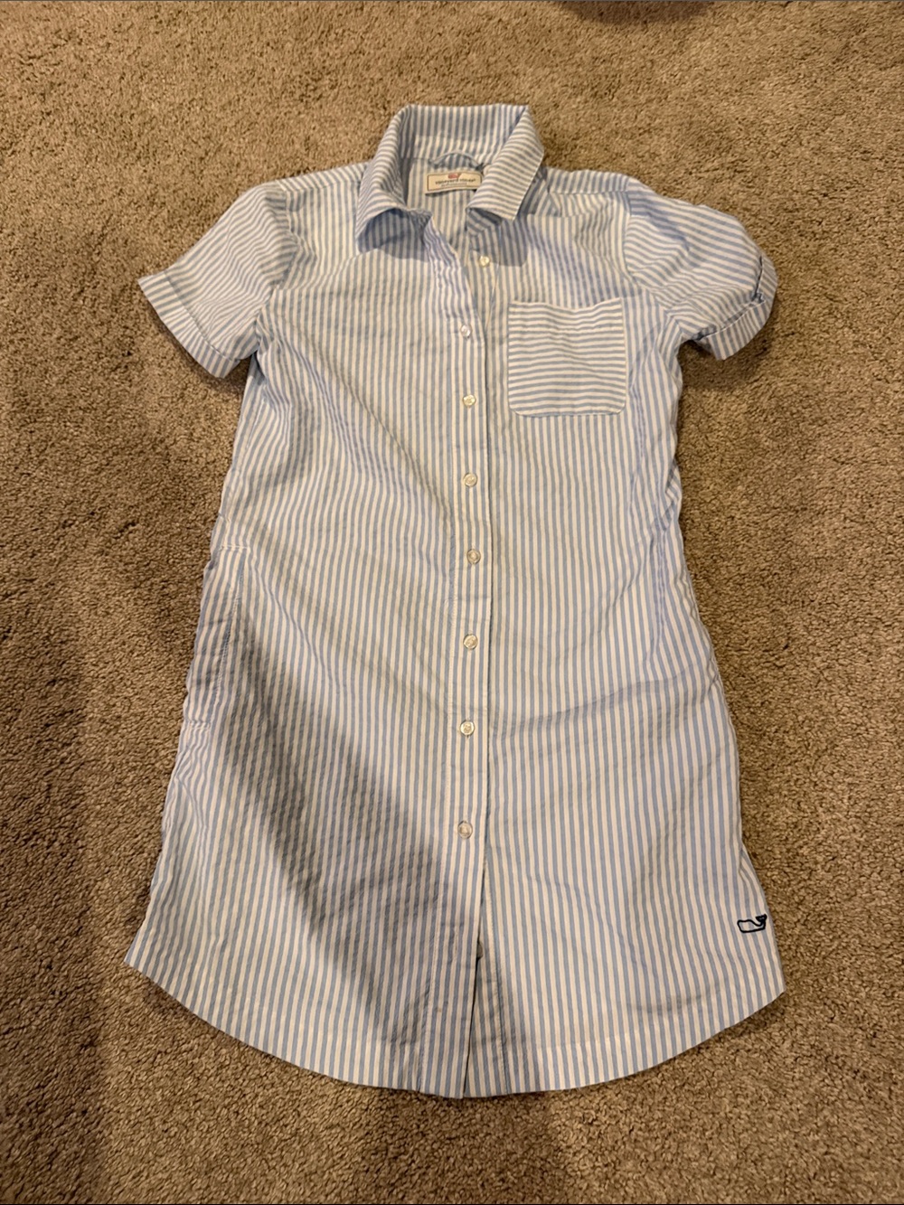 Vineyard Vines Blue and White Striped Shirt Dress